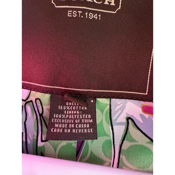 Vintage Coach Women's Trench Pink Rain Coat Size Small Floral Lining 100% Cotton - Picture 6 of 8